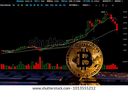 Bitcoin Gold Coin On Keyboard Focused Stock Photo Edit Now - 